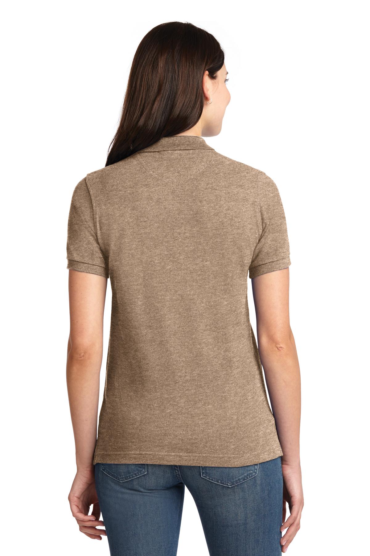 Port Authority Women's Heavyweight Cotton Pique Polo - Khaki Heather