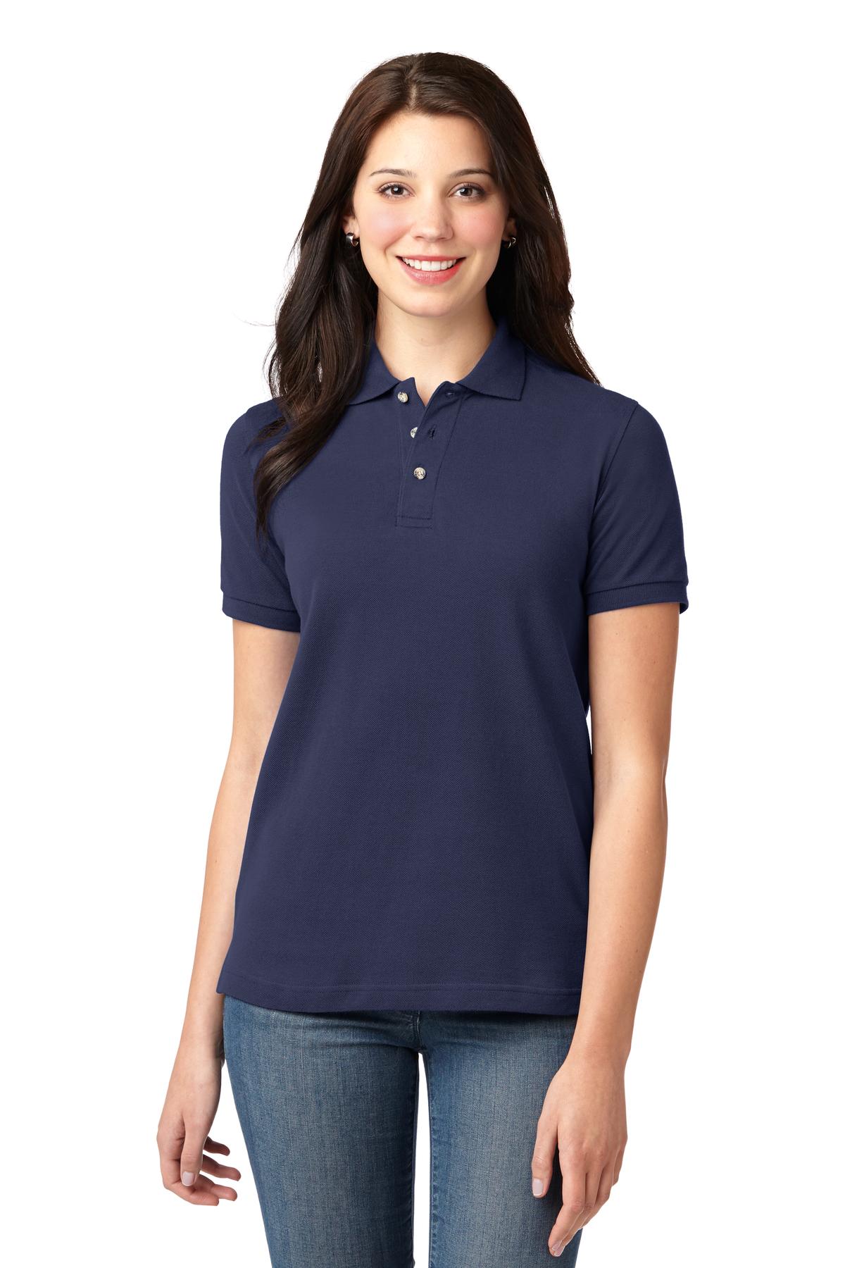 Port Authority Women's Heavyweight Cotton Pique Polo - Navy