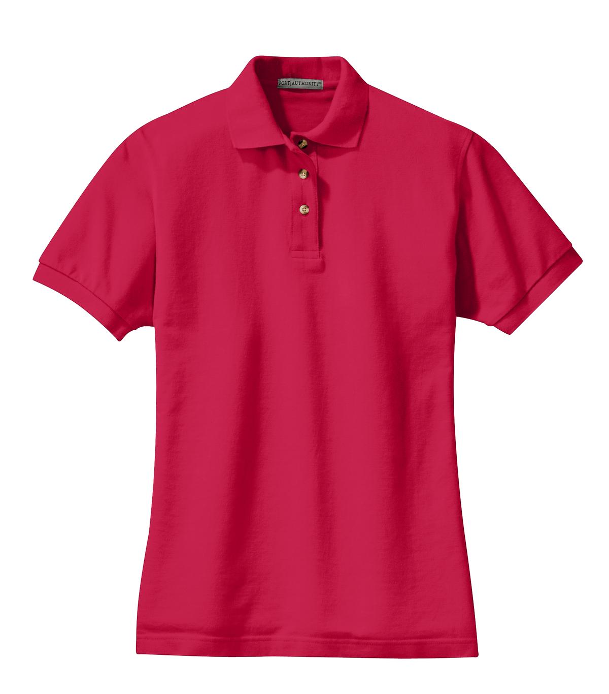 Port Authority Women's Heavyweight Cotton Pique Polo - Red