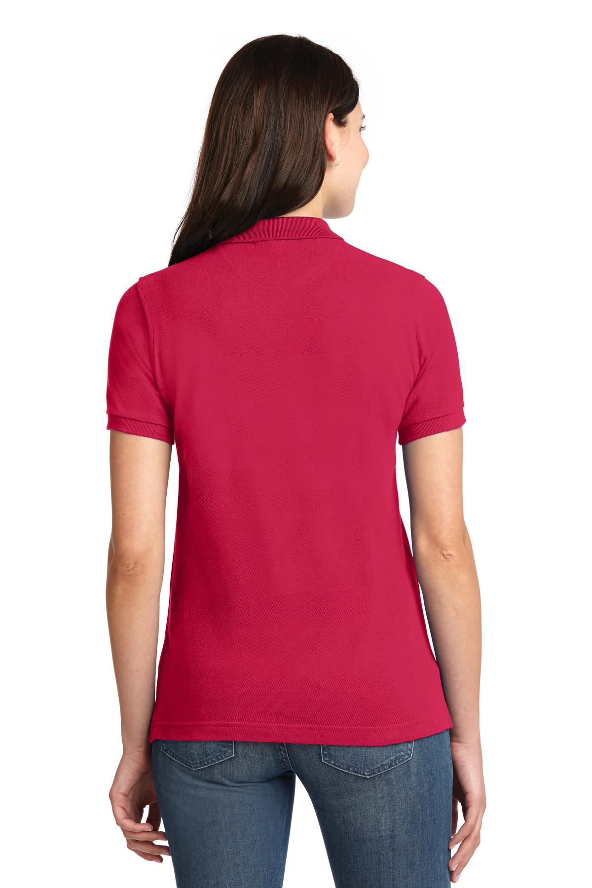 Port Authority Women's Heavyweight Cotton Pique Polo - Red