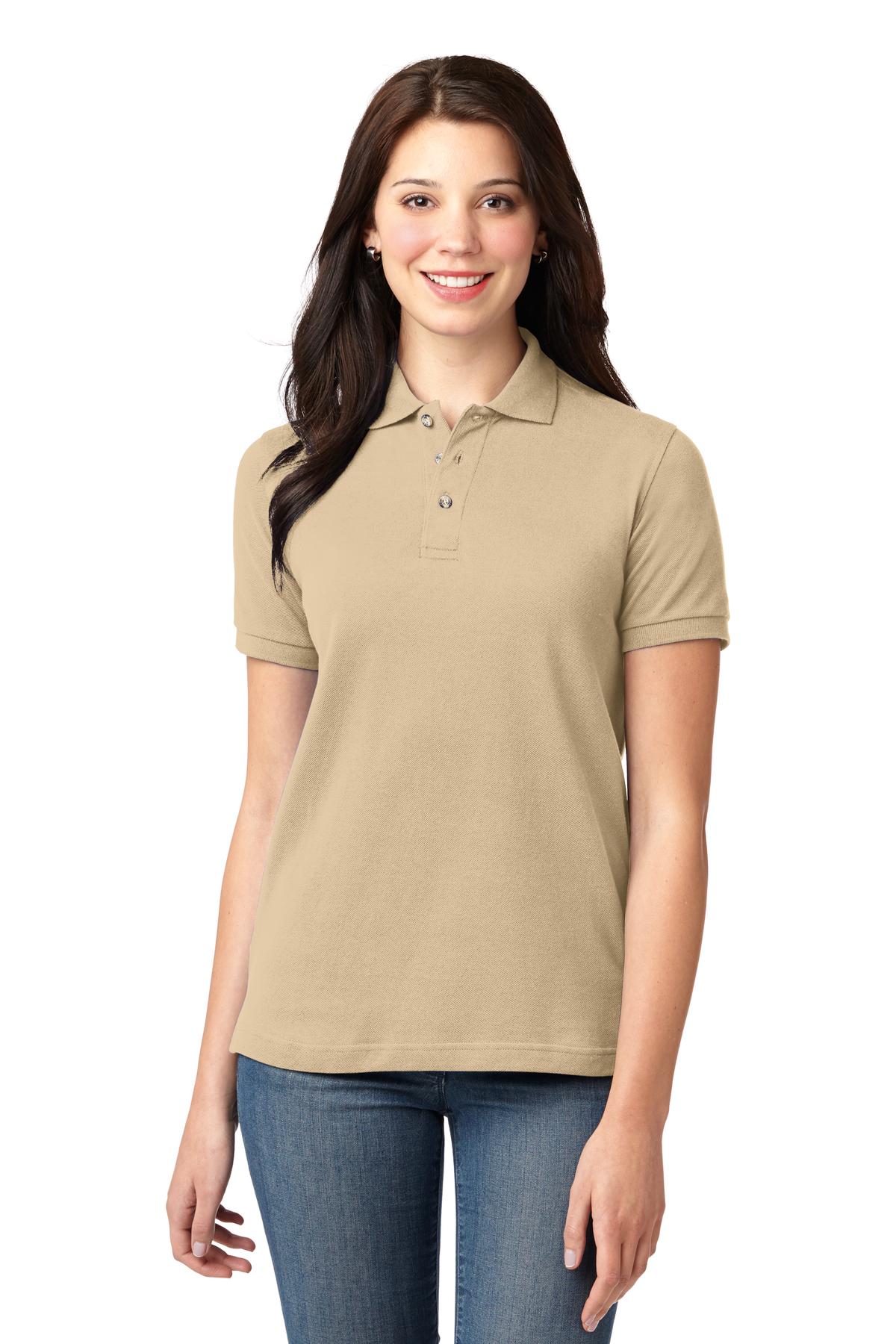 Port Authority Women's Heavyweight Cotton Pique Polo - Stone