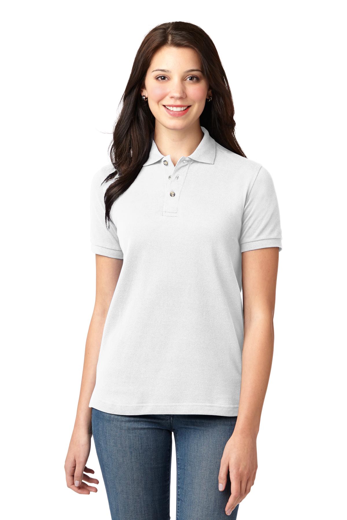 Port Authority Women's Heavyweight Cotton Pique Polo - White