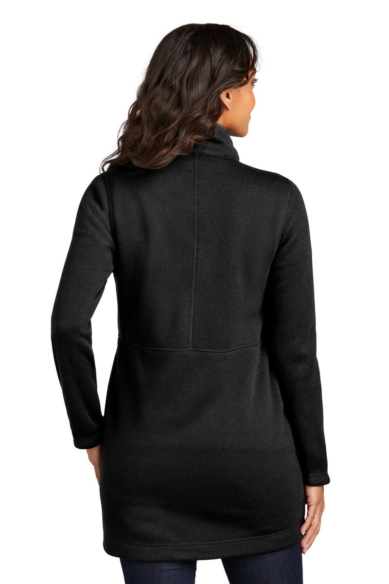 Port Authority Women's Arc Sweater Fleece Long Jacket - Deep Black