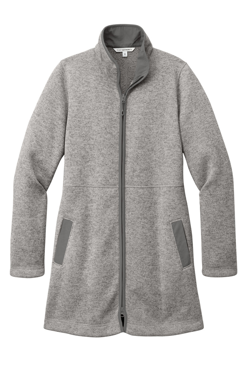 Port Authority Women's Arc Sweater Fleece Long Jacket - Deep Smoke Heather