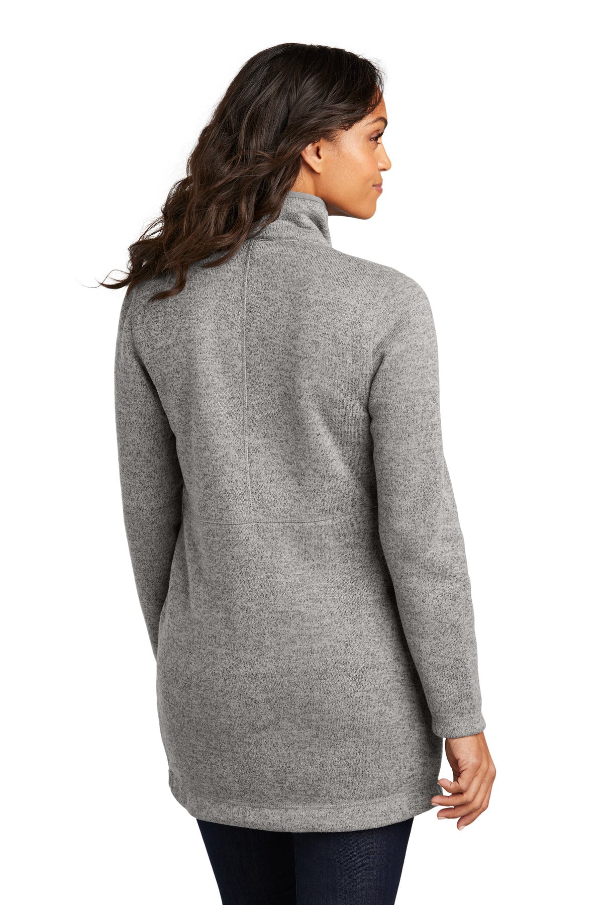 Port Authority Women's Arc Sweater Fleece Long Jacket - Deep Smoke Heather