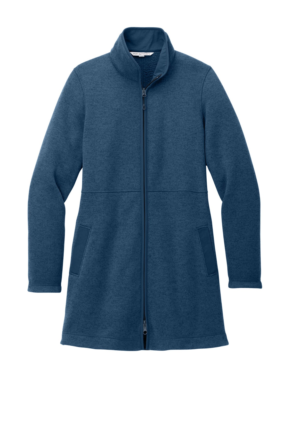 Port Authority Women's Arc Sweater Fleece Long Jacket - Insignia Blue Heather