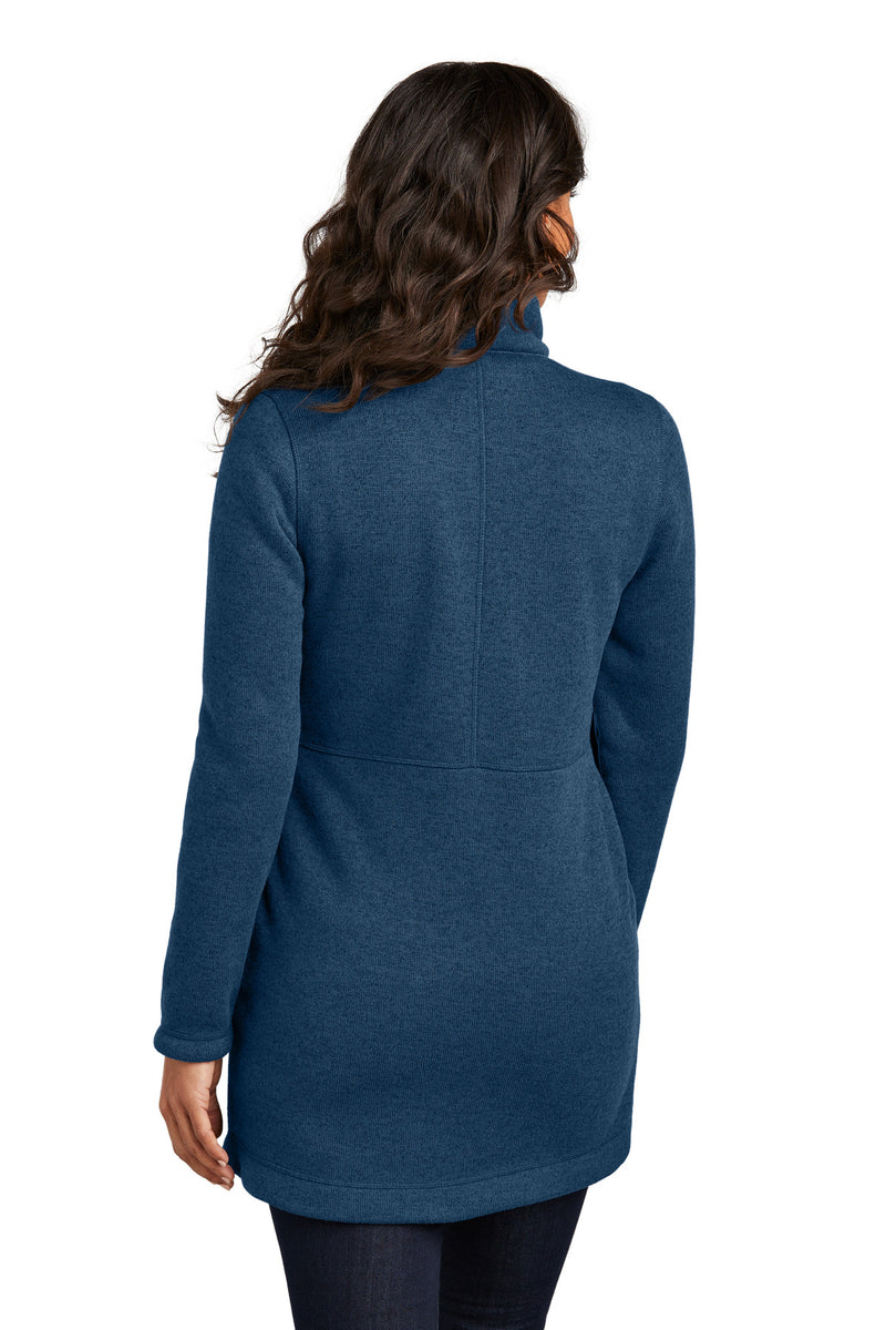 Port Authority Women's Arc Sweater Fleece Long Jacket - Insignia Blue Heather
