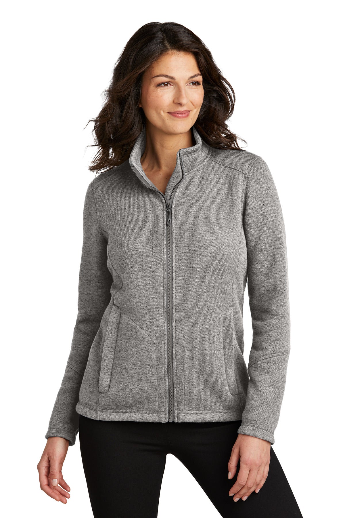 Port Authority Women's Arc Sweater Fleece Jacket - Deep Smoke Heather