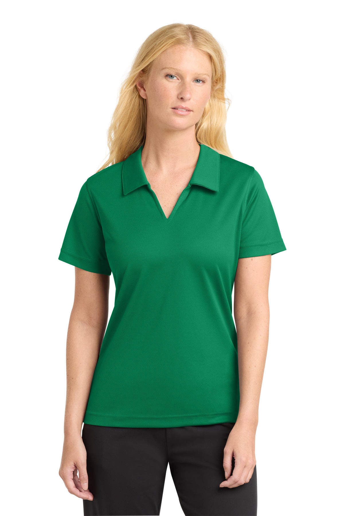 Sport-Tek Women's Dri-Mesh V-Neck Polo - Kelly Green