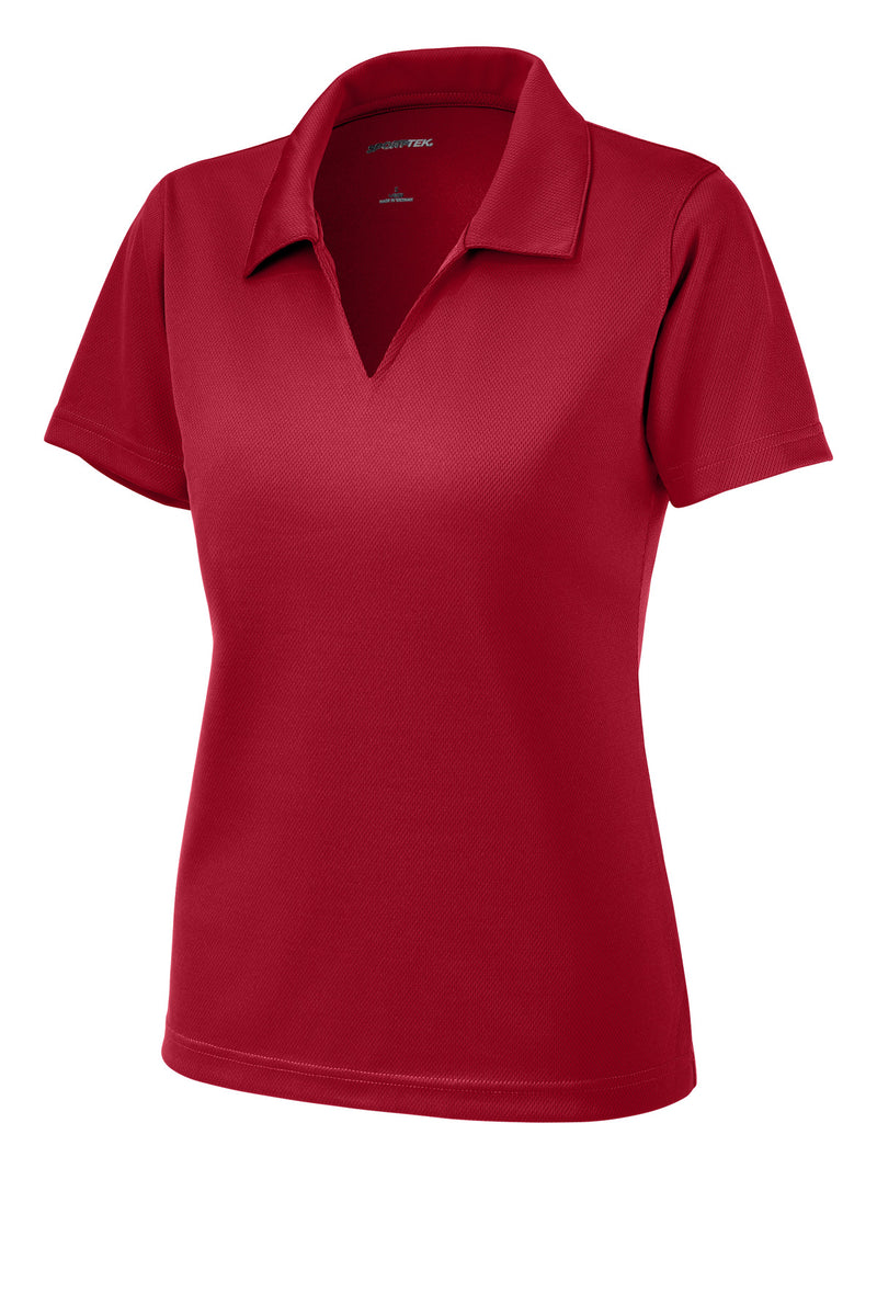 Sport-Tek Women's Dri-Mesh V-Neck Polo - Red