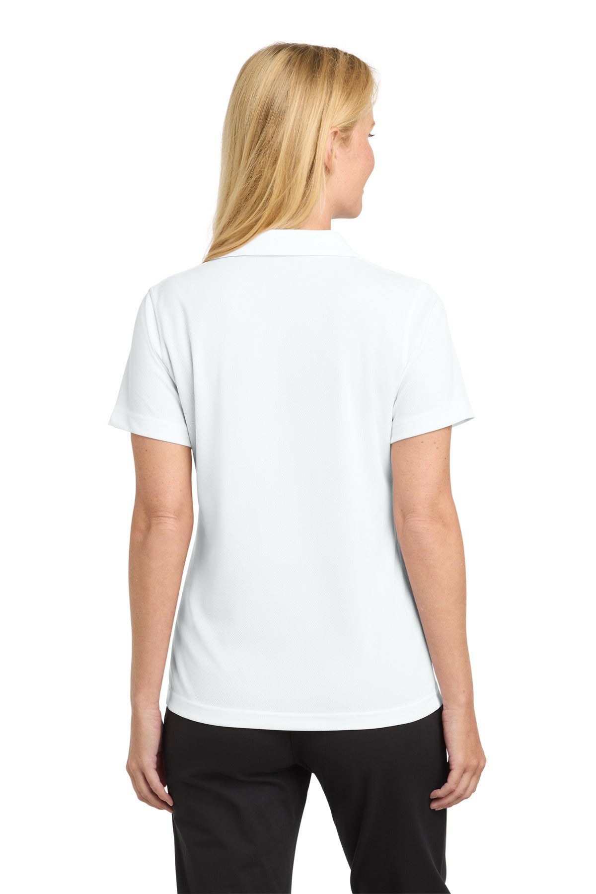 Sport-Tek Women's Dri-Mesh V-Neck Polo - White