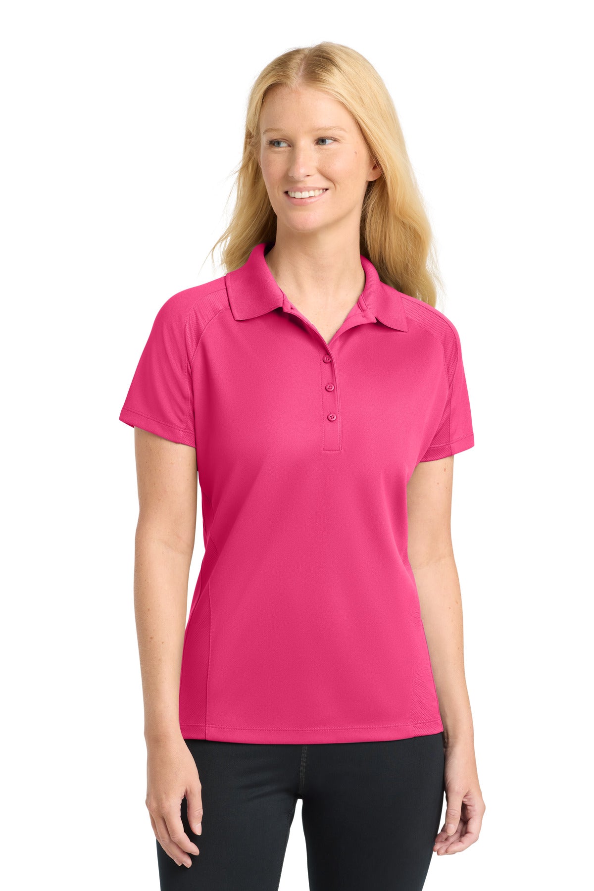 Sport-Tek Women's Dri-Mesh Pro Polo - Pink Raspberry