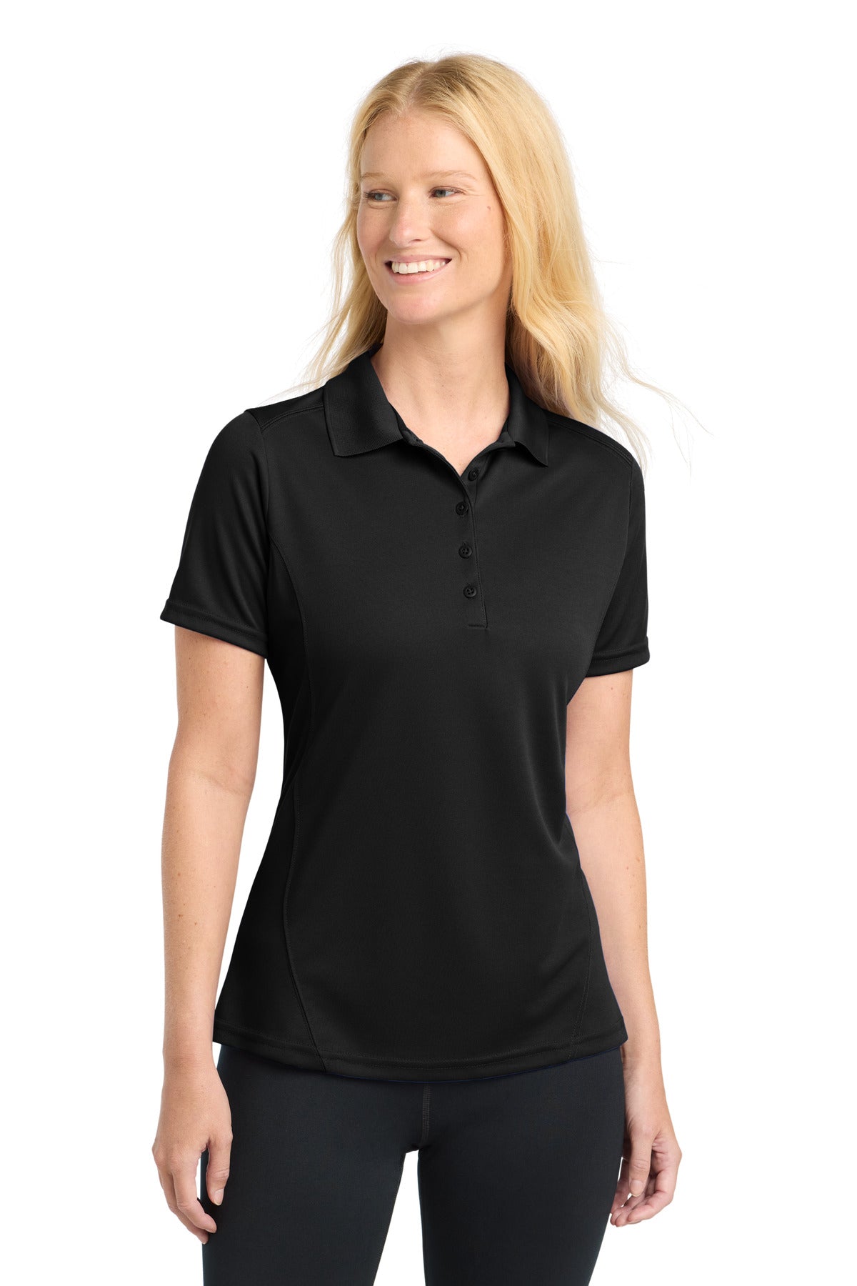 Sport-Tek Women's Dry Zone Raglan Accent Polo - Black