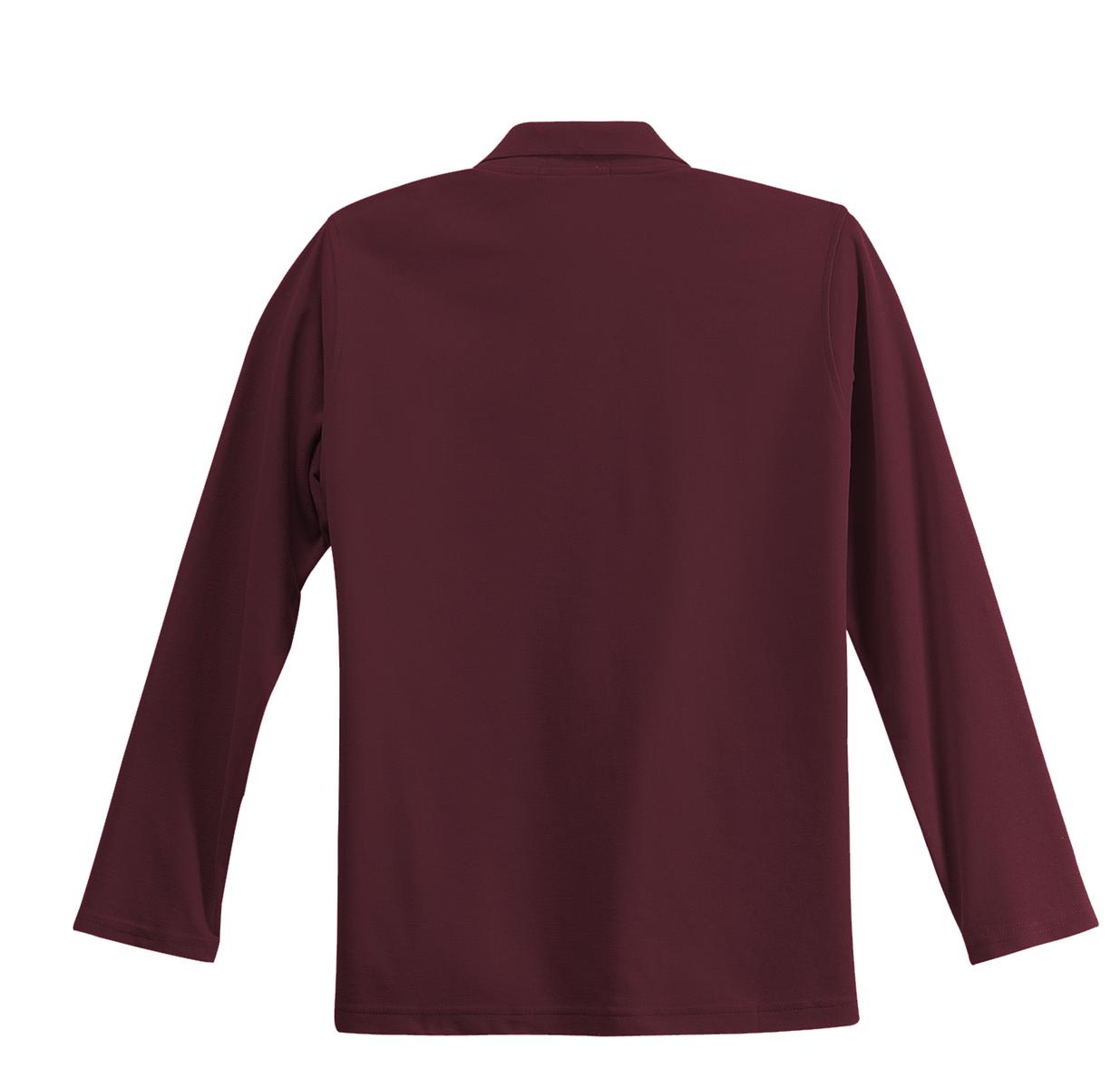 Port Authority Women's Silk Touch Long Sleeve Polo - Burgundy