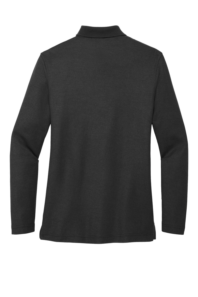 Port Authority Women's Silk Touch Long Sleeve Polo - Black