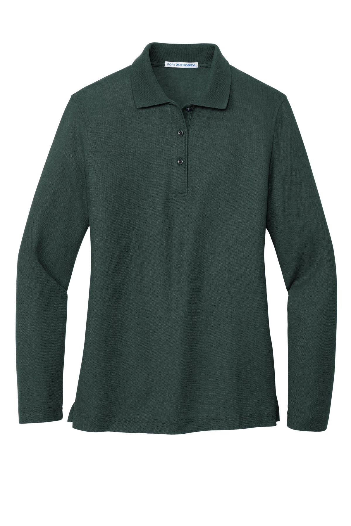 Port Authority Women's Silk Touch Long Sleeve Polo - Dark Green