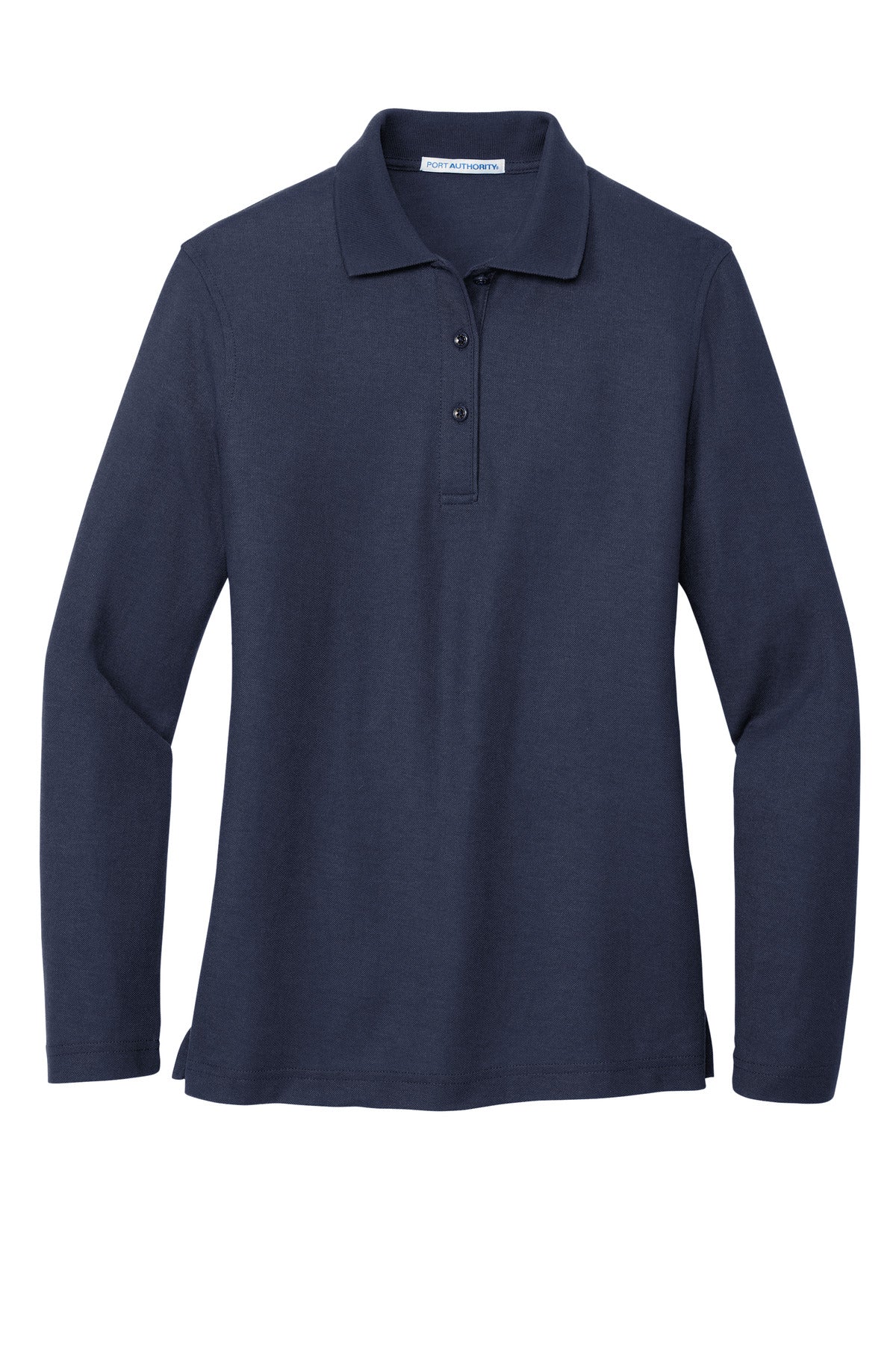 Port Authority Women's Silk Touch Long Sleeve Polo - Navy