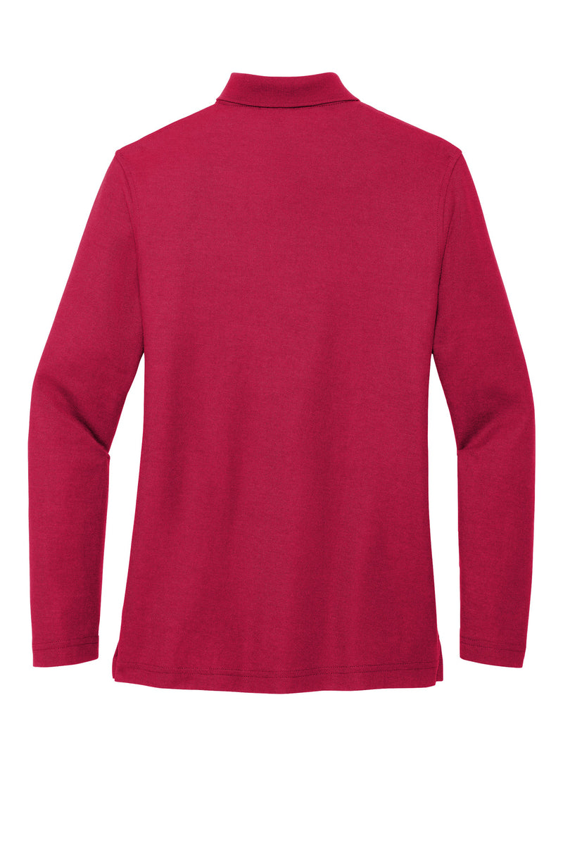 Port Authority Women's Silk Touch Long Sleeve Polo - Red