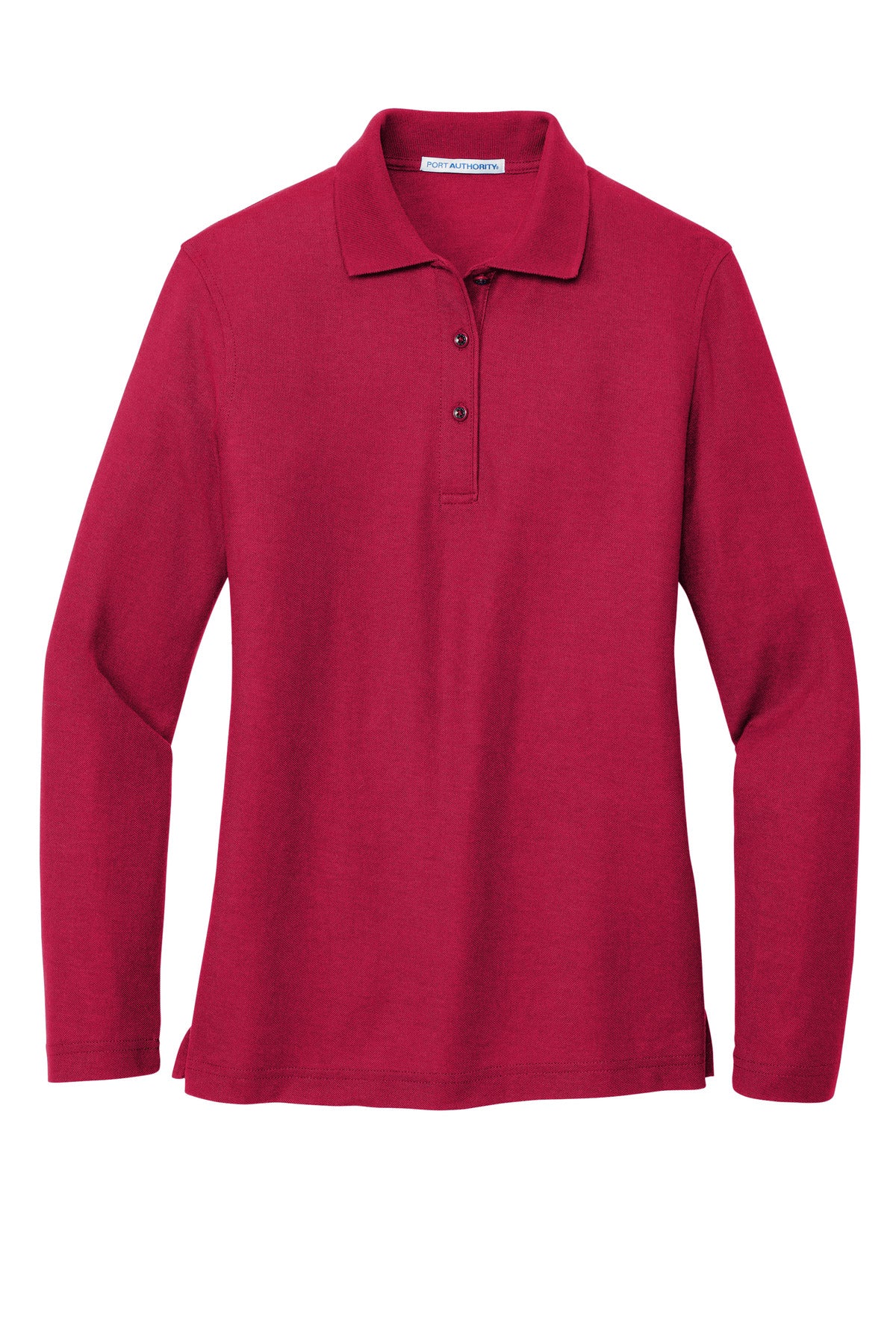 Port Authority Women's Silk Touch Long Sleeve Polo - Red
