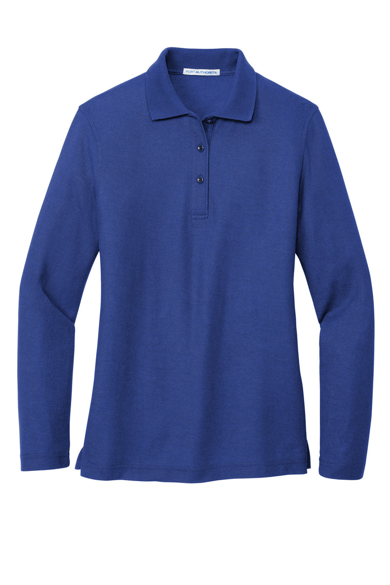 Port Authority Women's Silk Touch Long Sleeve Polo - Royal