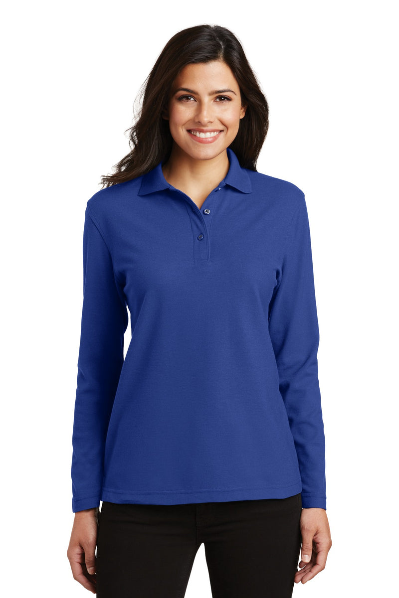 Port Authority Women's Silk Touch Long Sleeve Polo - Royal