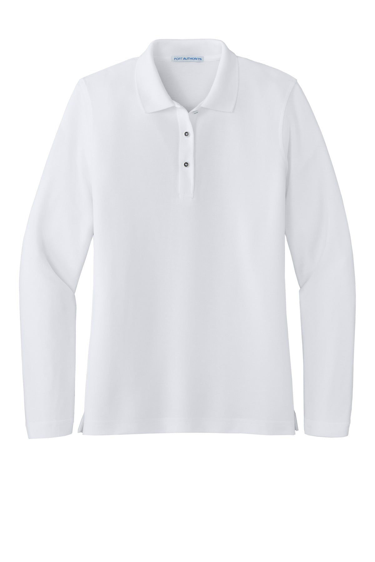 Port Authority Women's Silk Touch Long Sleeve Polo - White