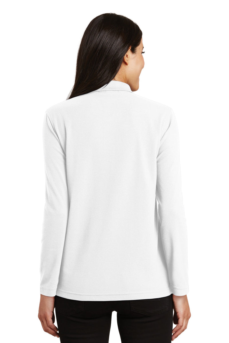 Port Authority Women's Silk Touch Long Sleeve Polo - White