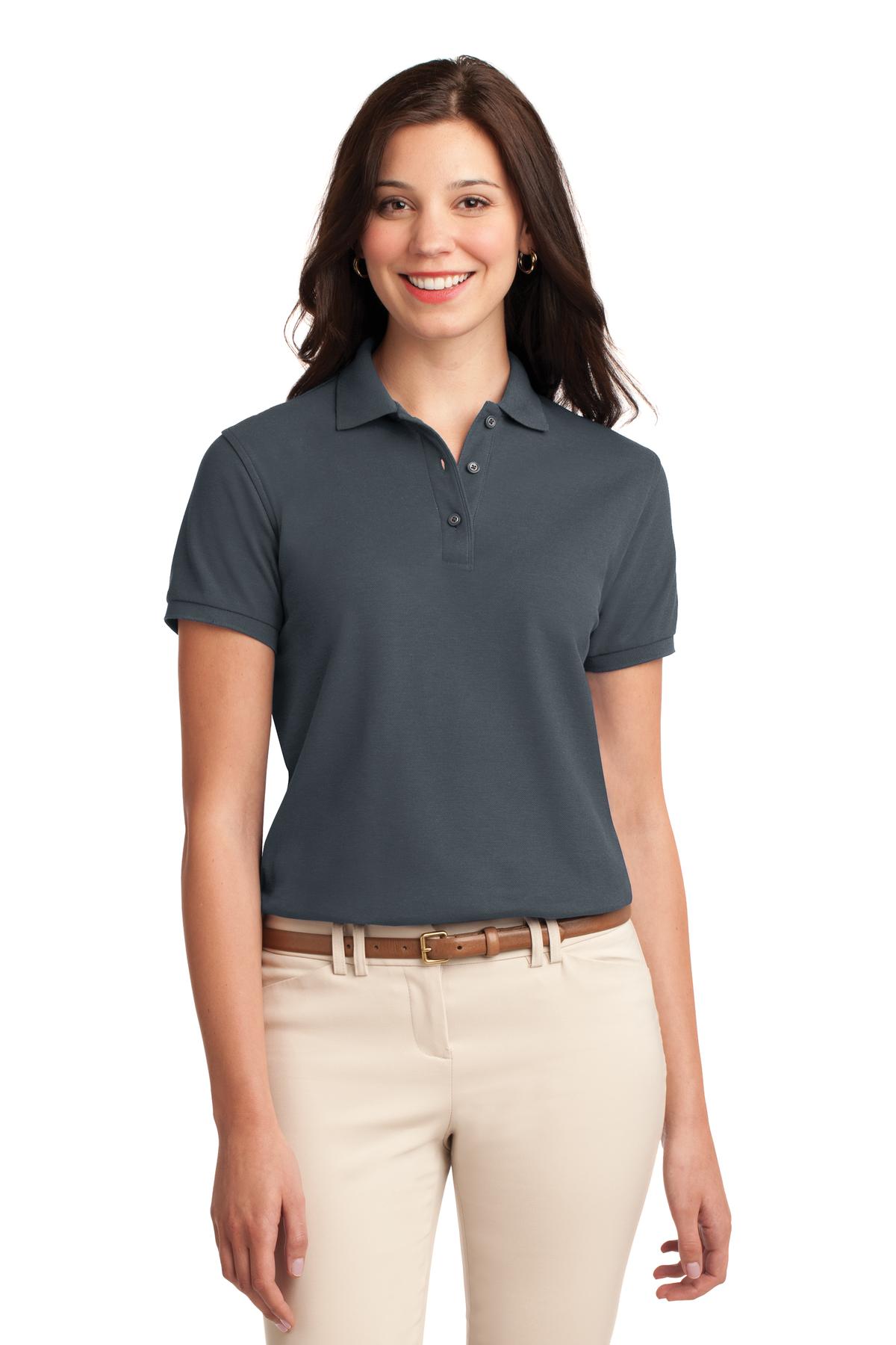 Port Authority Women's Silk Touch Polo - Steel Grey