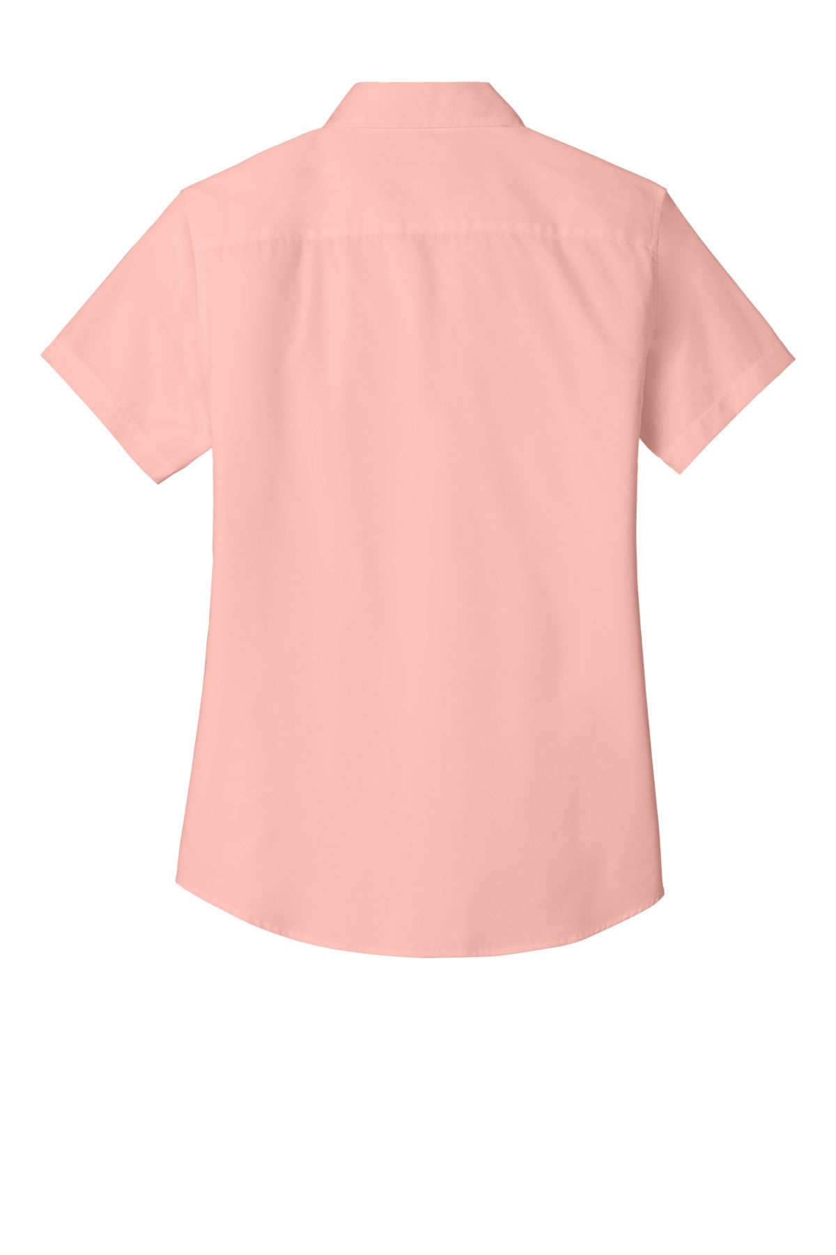 Port Authority Women's Short Sleeve Easy Care  Shirt - Light Pink flat back