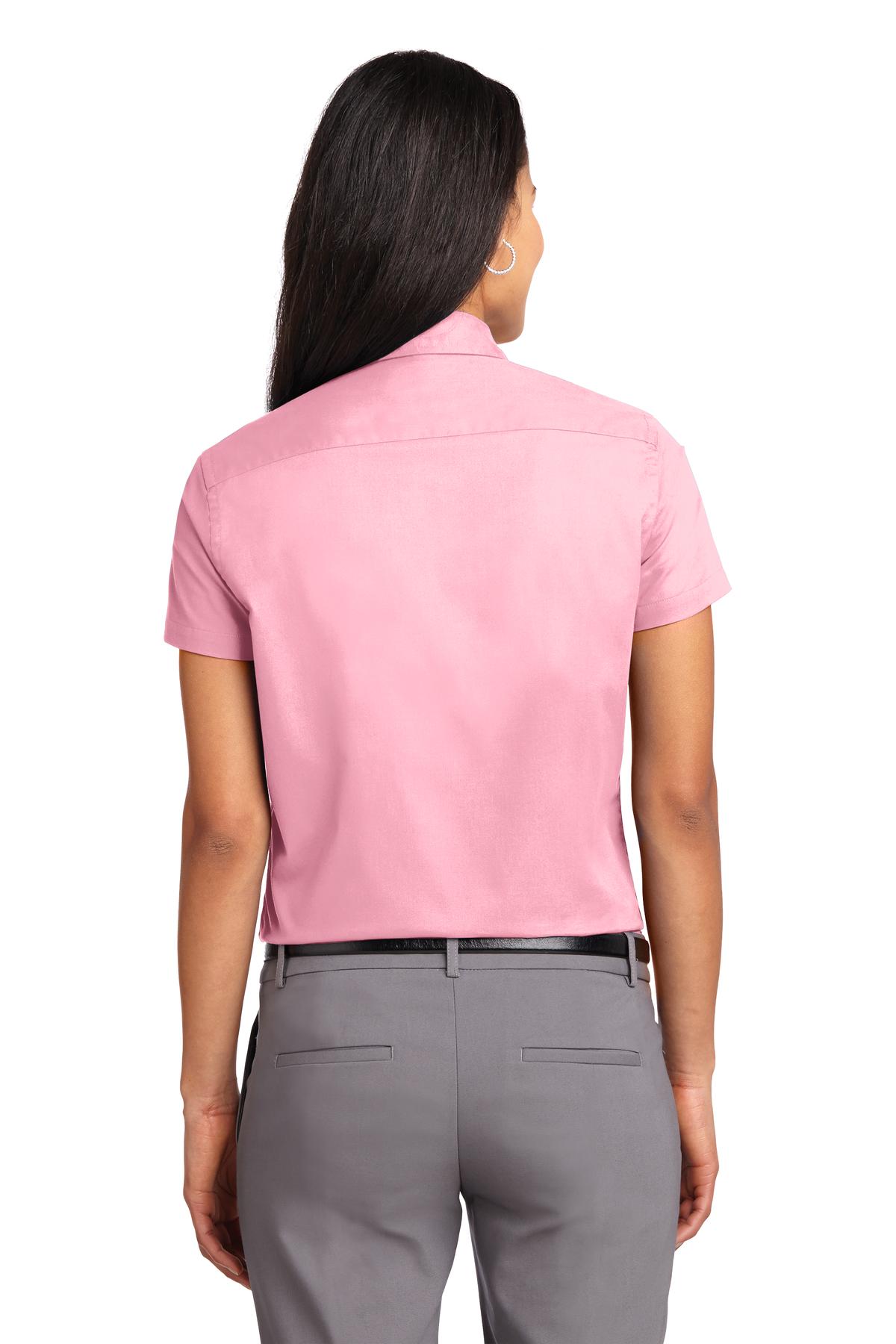 Port Authority Women's Short Sleeve Easy Care  Shirt - Light Pink