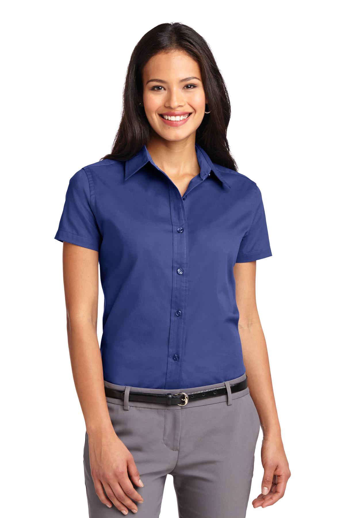 Port Authority Women's Short Sleeve Easy Care  Shirt - Mediterranean Blue
