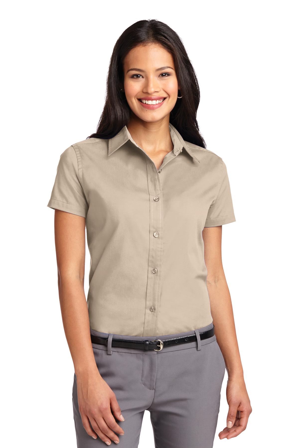 Port Authority Women's Short Sleeve Easy Care  Shirt - Stone