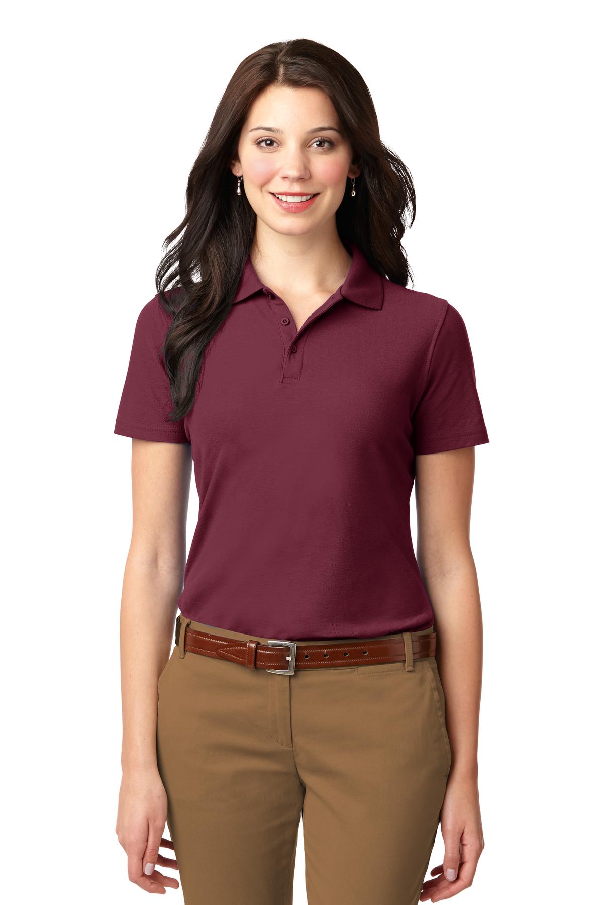 Port Authority Women's Stain-Resistant Polo - Burgundy
