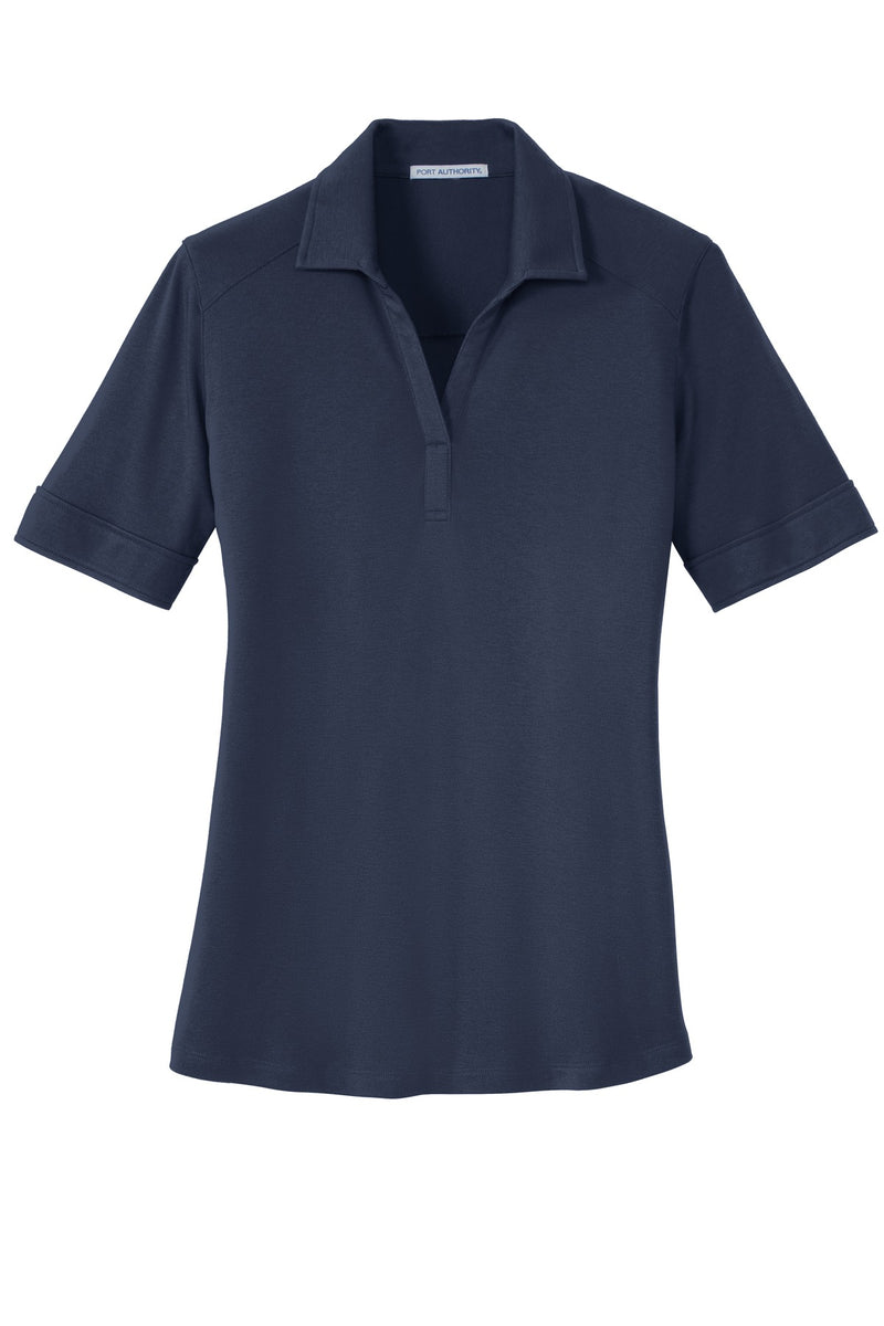 Port Authority Ladies Silk Touch Interlock Performance Polo - Navy