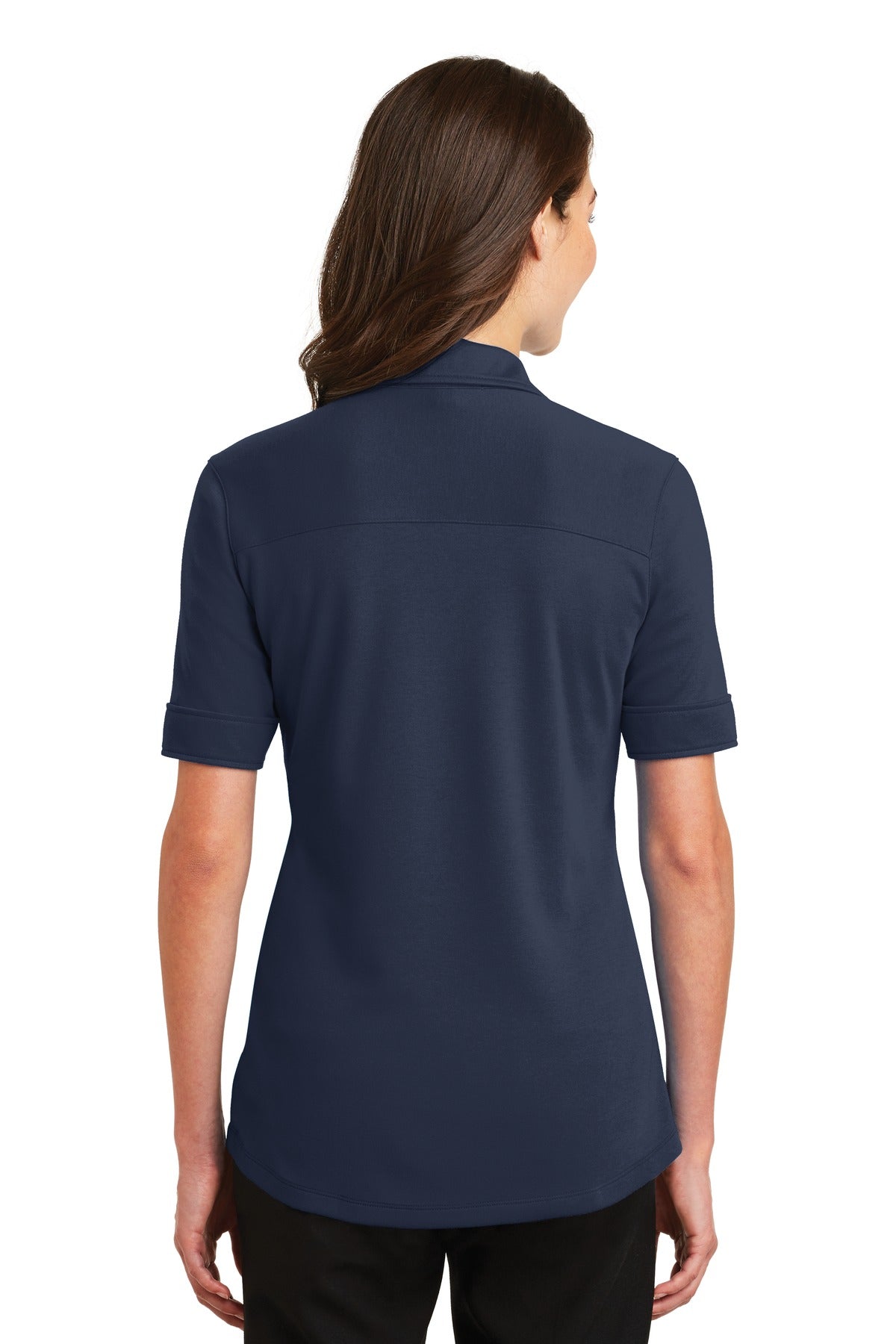 Port Authority Ladies Silk Touch Interlock Performance Polo - Navy