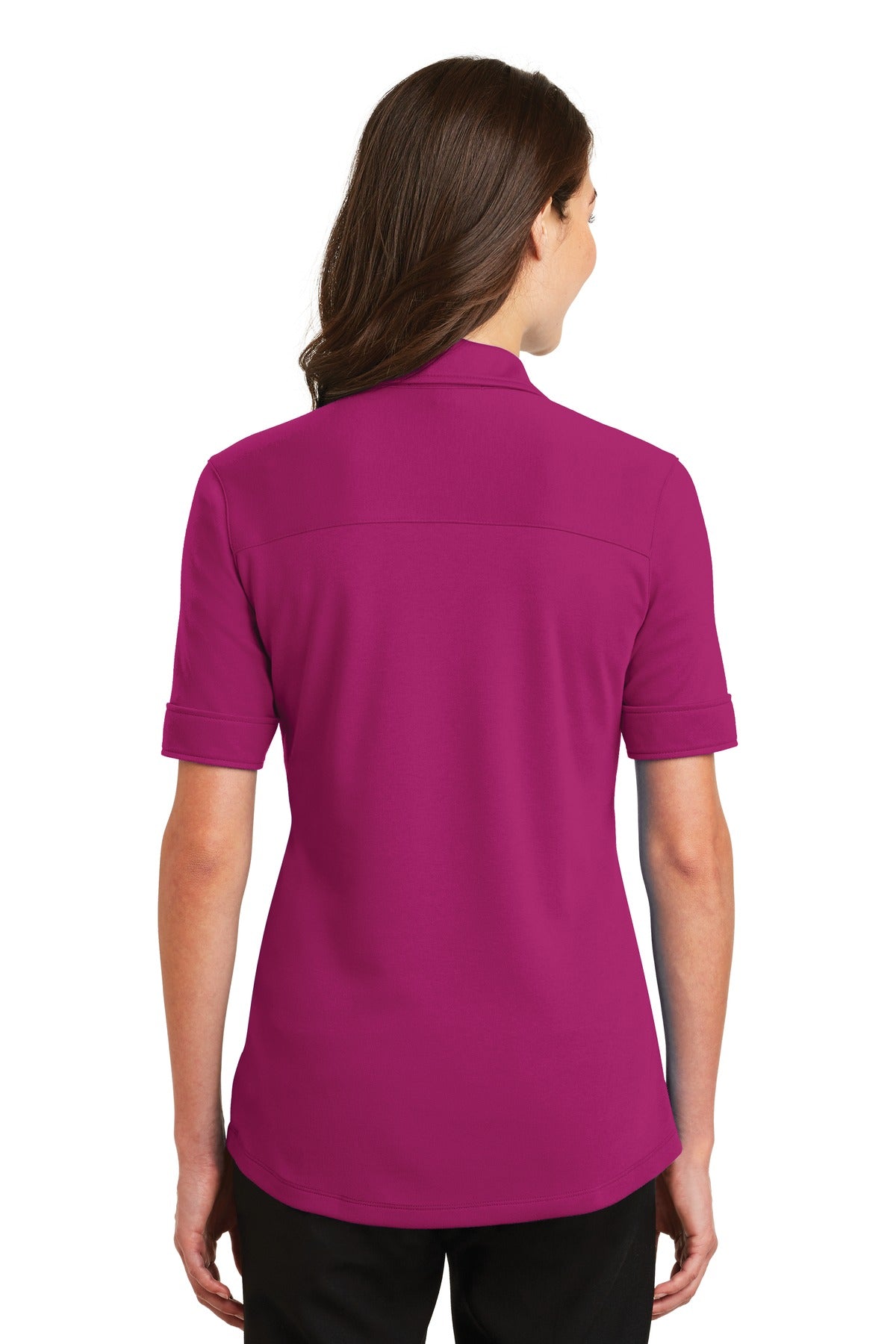Port Authority Ladies Silk Touch Interlock Performance Polo - Pink Azalea
