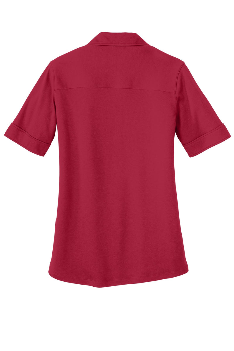 Port Authority Ladies Silk Touch Interlock Performance Polo - Rich Red