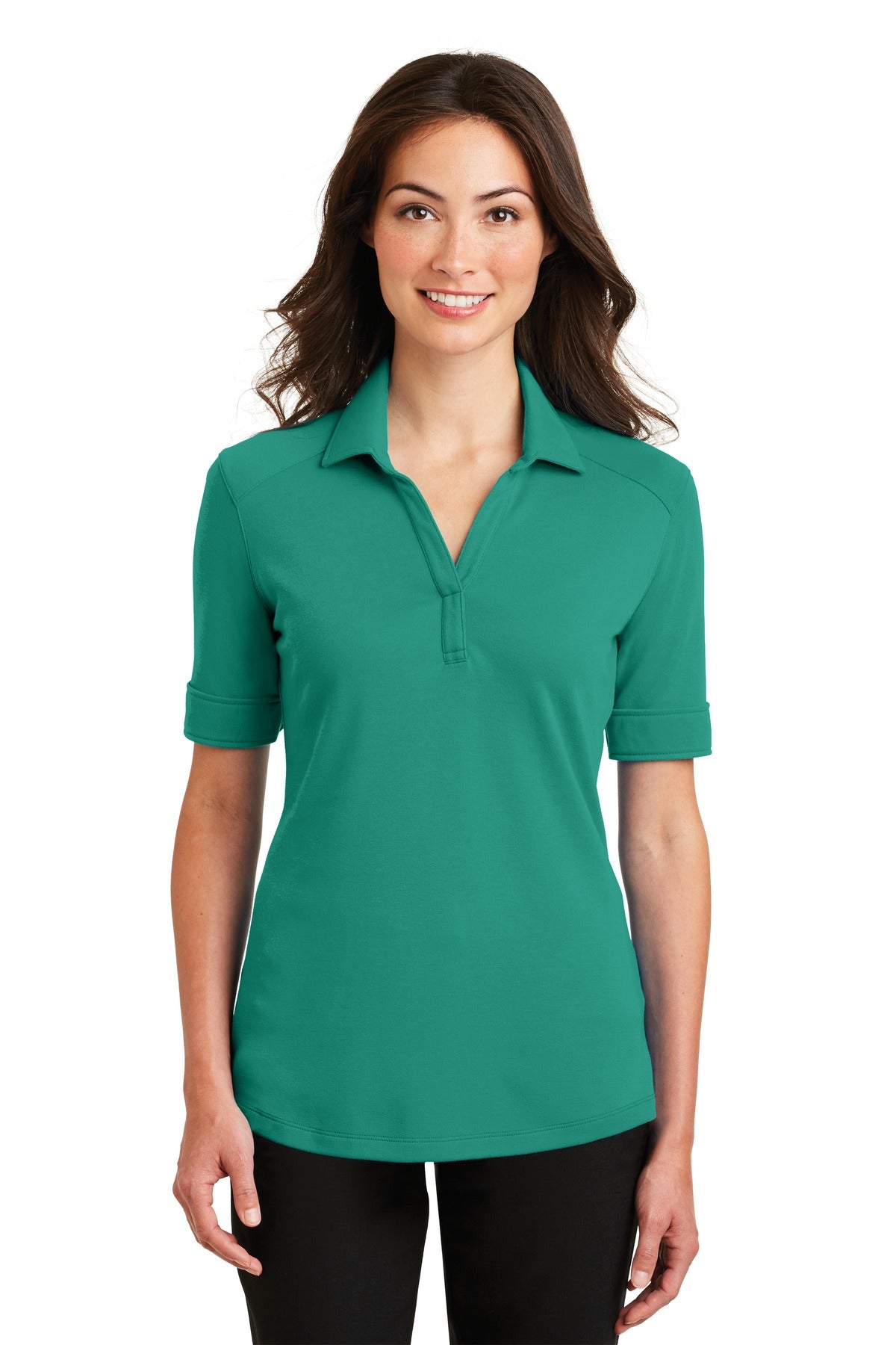 Port Authority Ladies Silk Touch Interlock Performance Polo - Verdant Green