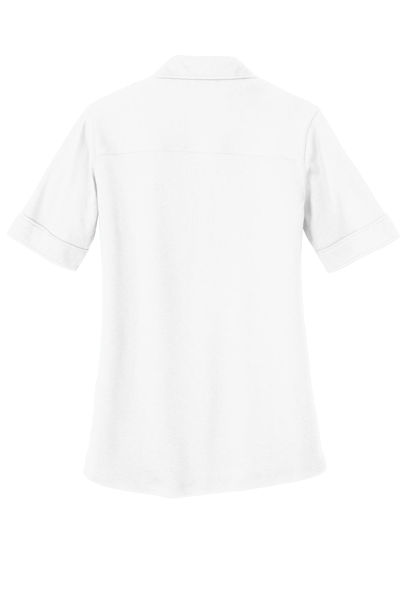 Port Authority Ladies Silk Touch Interlock Performance Polo - White