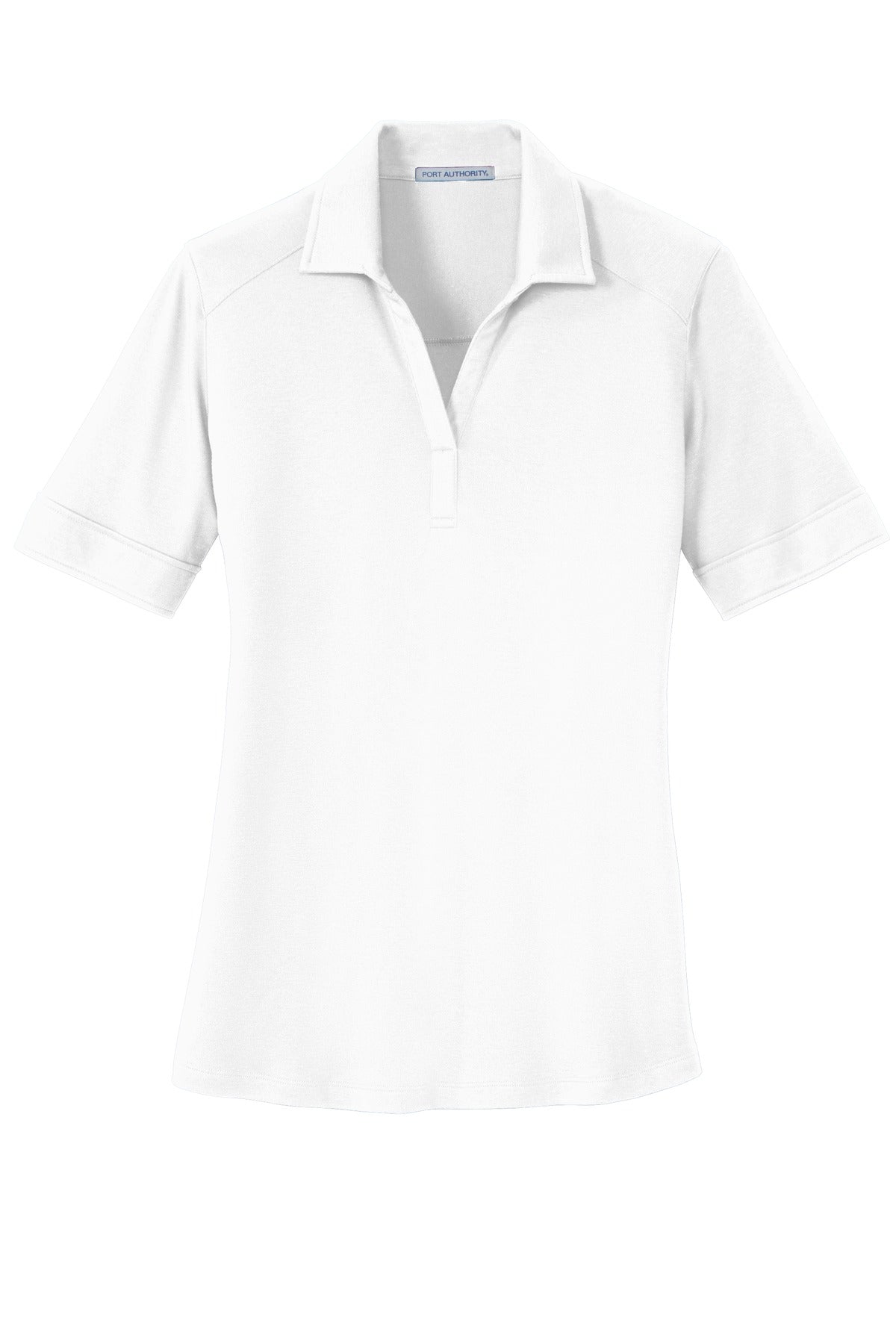 Port Authority Ladies Silk Touch Interlock Performance Polo - White
