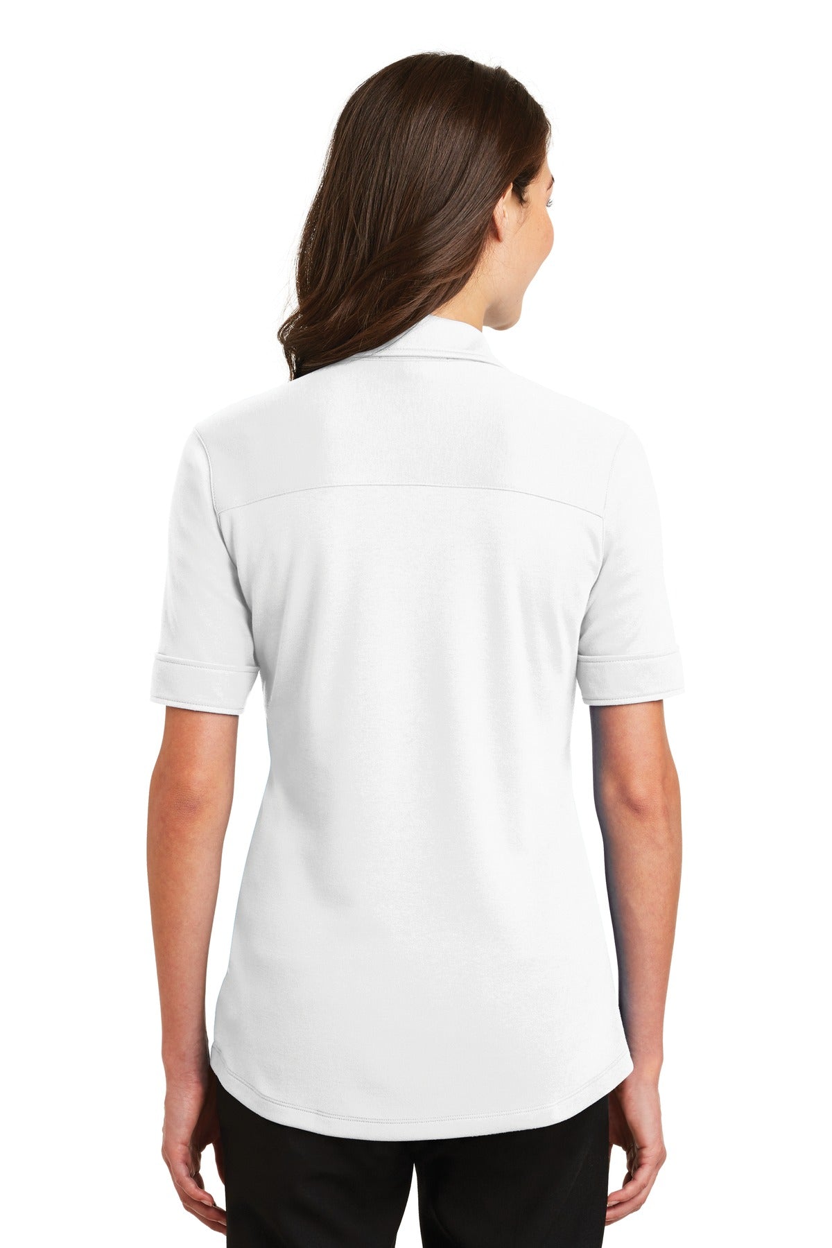 Port Authority Ladies Silk Touch Interlock Performance Polo - White