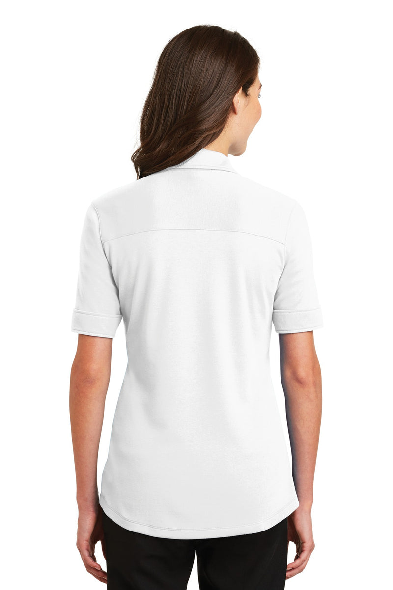 Port Authority Ladies Silk Touch Interlock Performance Polo - White