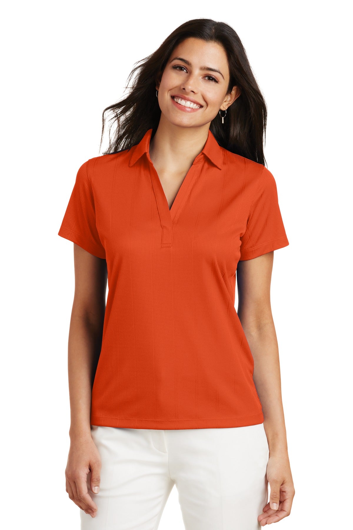 Port Authority Women's Performance Fine Jacquard Polo - Autumn Orange