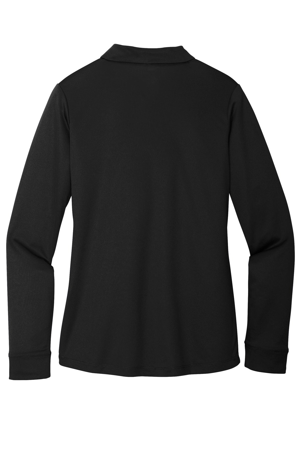 Port Authority  Women's Silk Touch   Performance Long Sleeve Polo - Black