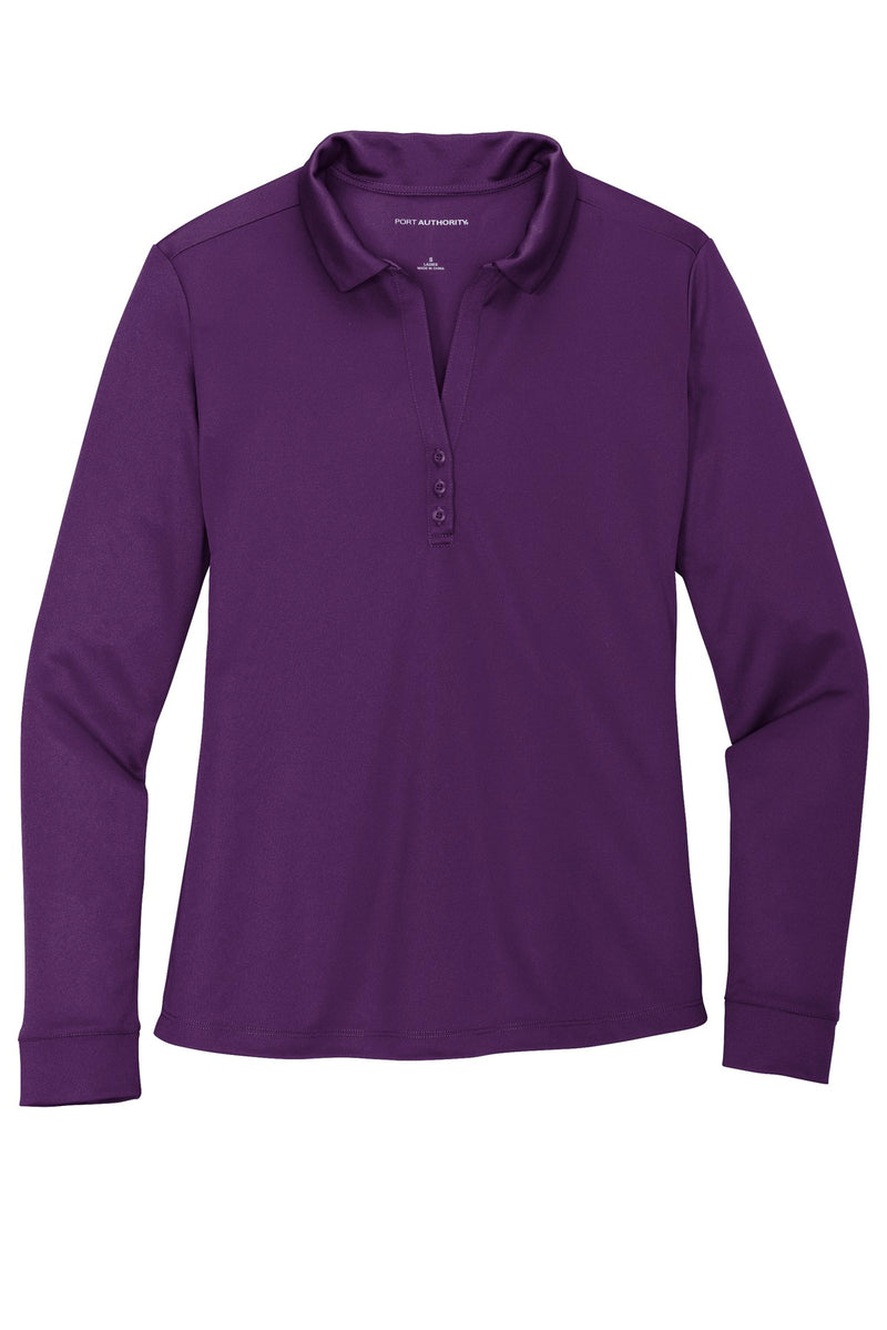 Port Authority  Women's Silk Touch   Performance Long Sleeve Polo - Bright Purple