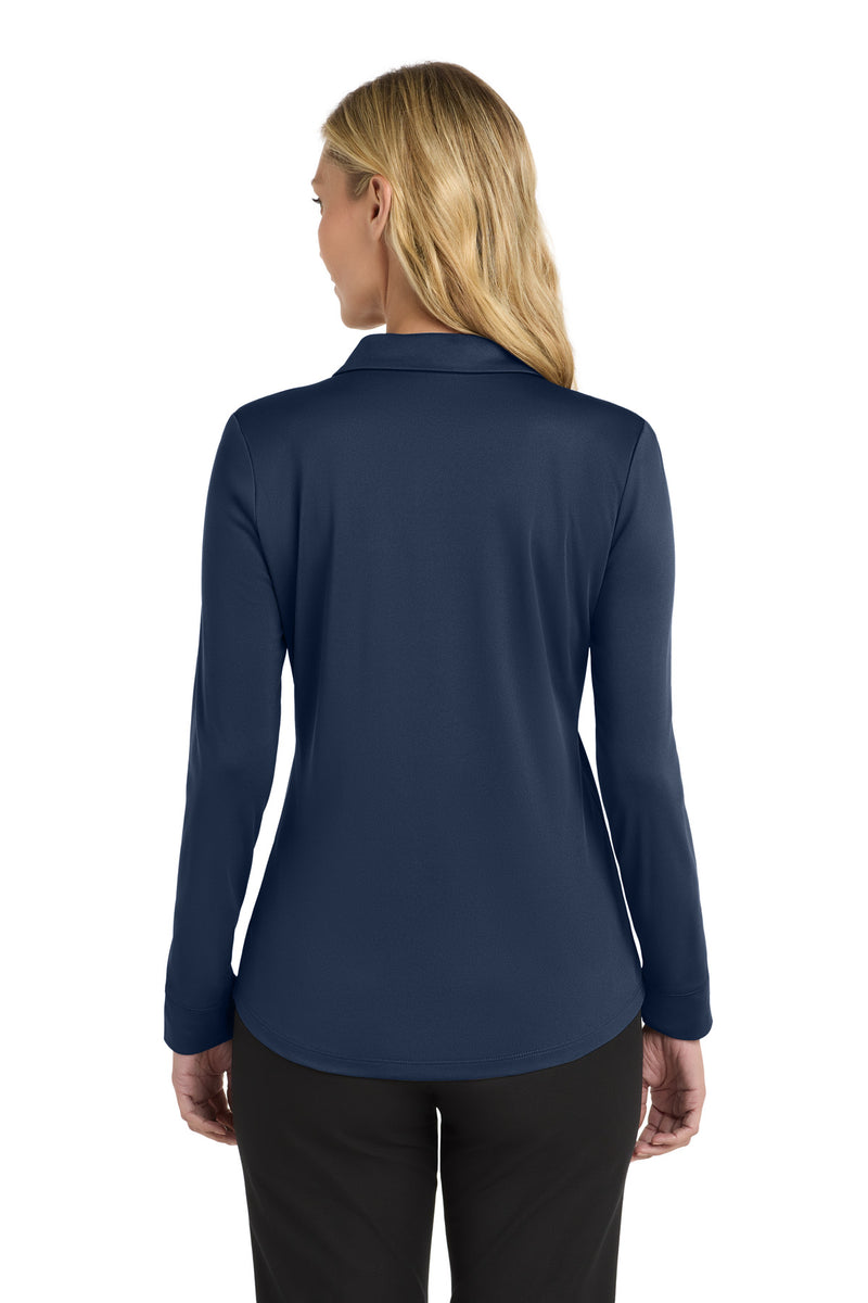 Port Authority  Women's Silk Touch   Performance Long Sleeve Polo - Navy