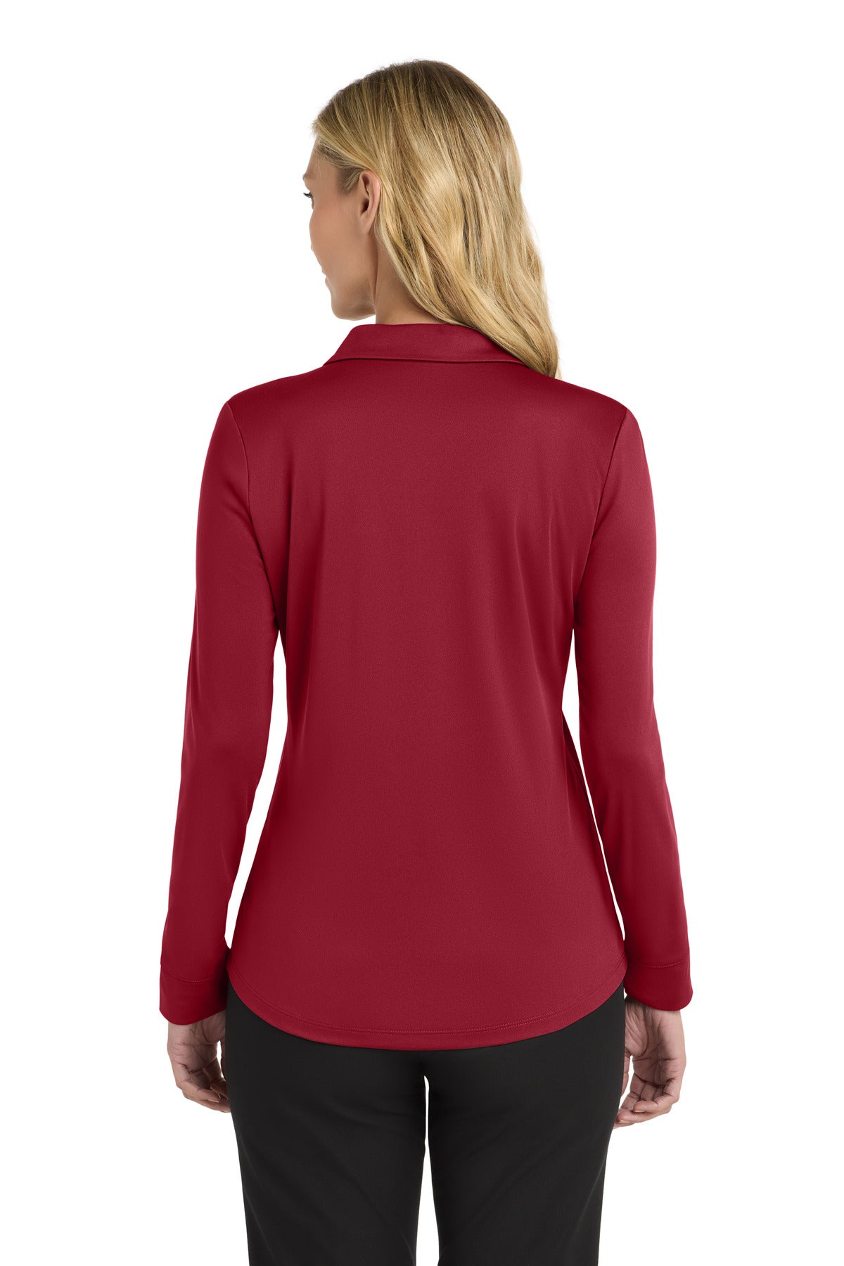 Port Authority  Women's Silk Touch   Performance Long Sleeve Polo - Red