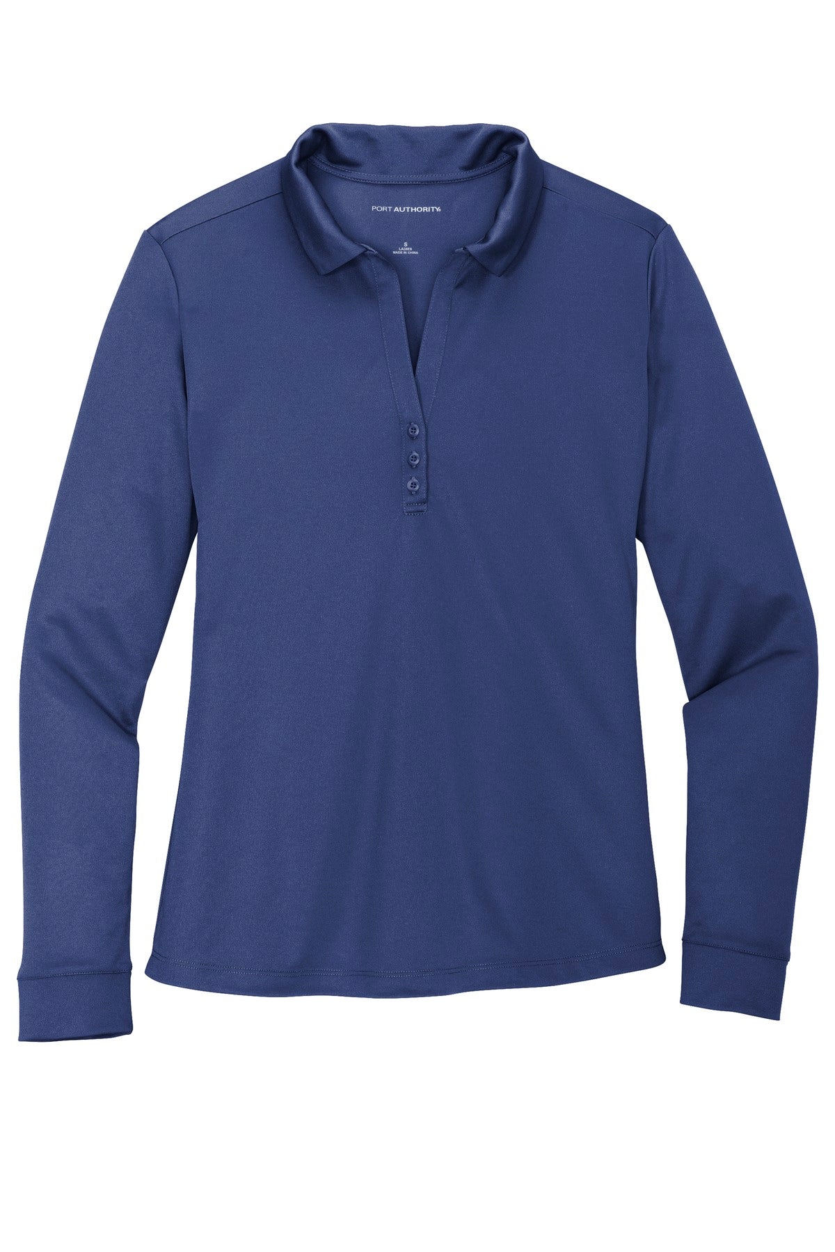 Port Authority  Women's Silk Touch   Performance Long Sleeve Polo - Royal