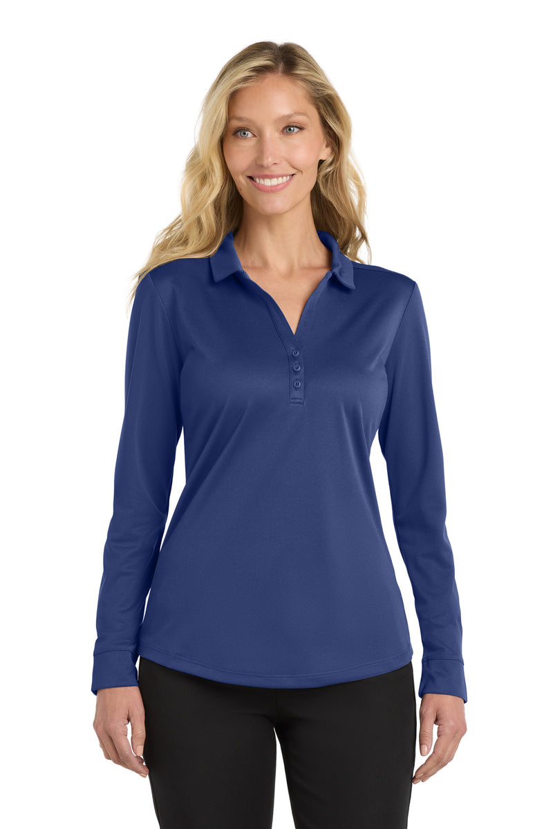 Port Authority  Women's Silk Touch   Performance Long Sleeve Polo - Royal