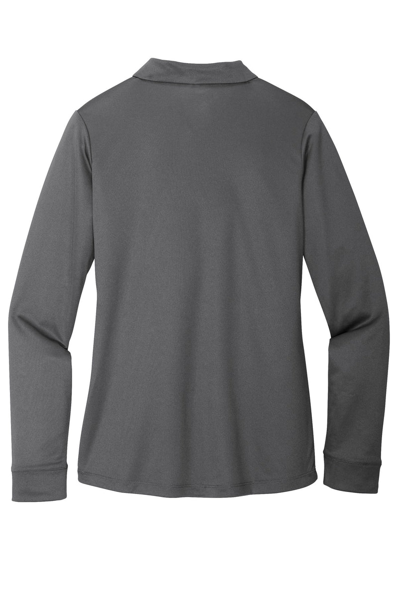 Port Authority  Women's Silk Touch   Performance Long Sleeve Polo - Steel Grey